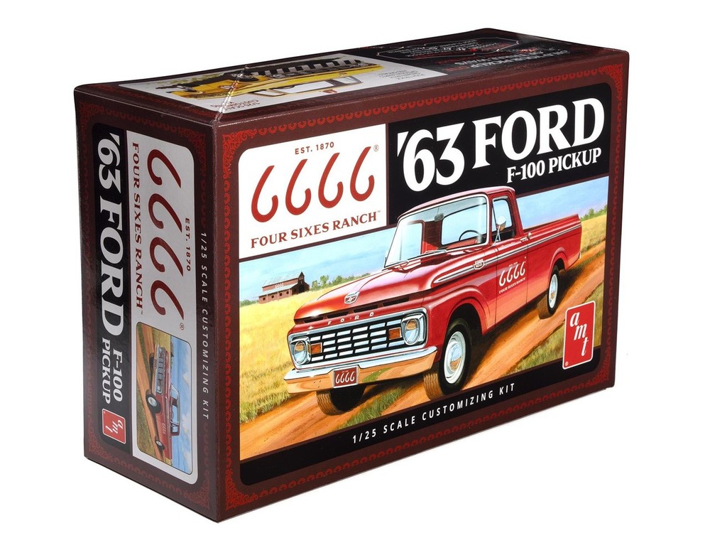 AMT 1559 1:25 1963 Ford F-100 Pickup Four Sixes Ranch Plastic Model Kit