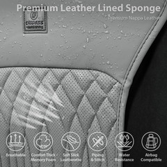 Car Seat Protector, 2 Pack Sideless Nappa Leather Seat Covers for Cars, All Seas