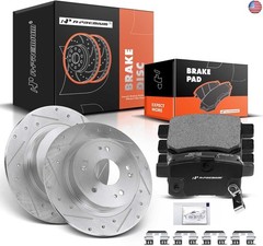 A-Premium 11.09 inch (282 mm) Rear Drilled and Slotted Disc Brake Rotors +