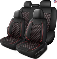 Car Seat Covers Full Set,Breathable and Waterproof Napa Leather Car Seat