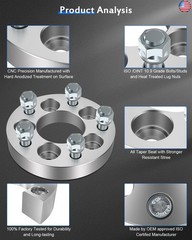 ECCPP 4PCS 1 inch 5 Lug Conversion Wheel Spacers Adapters 5×100 to 5×114.3