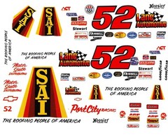 #52 Lane Automation Chevy Port City Racing 1/24th -1/25th Decals Slot Car