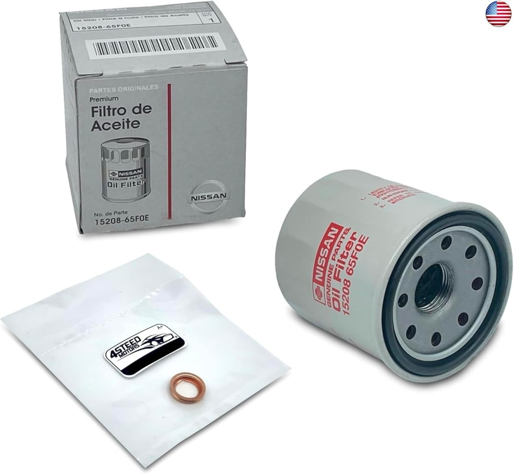 Pack of NEW Genuine OEM Engine Oil Filter 15208-65F0E + Drain Plug 4STEED