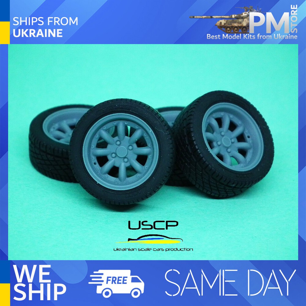 USCP 24P181t 1/24 Resin wheels 13 inch + Tires JBW SUPERLIGHT 2 Mini Cooper