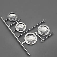 Monogram 1/24 Black Widow Hot Rod Parts Kitbash Chrome Moon Hub Cap Covers