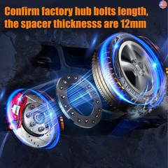 GAsupply 12mm 8 Lug Universal Wheel Spacers, Fit for F250 E350 Ram 2500 3500
