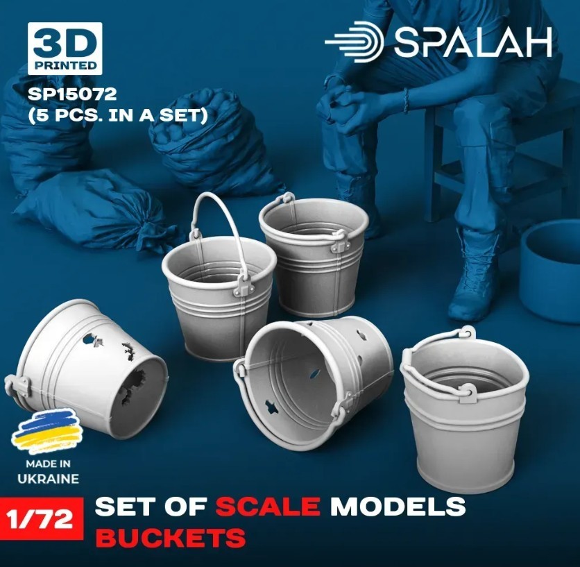 Spalah 15072 Set of scale models “Buckets”, (5 pcs.)” Resin model 1/72