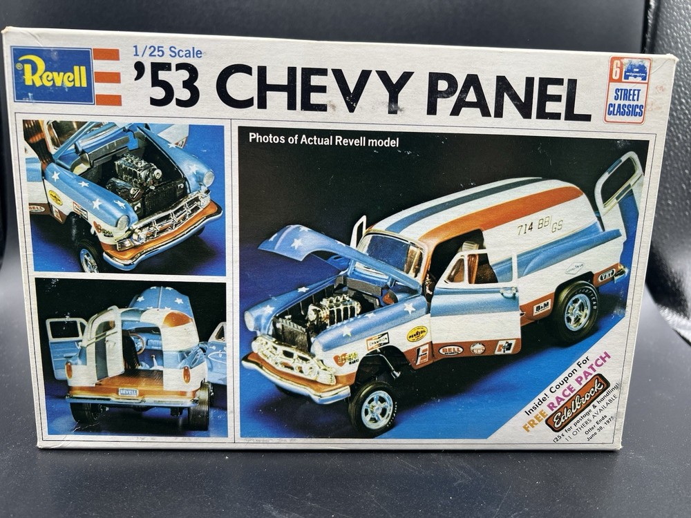 Vintage Revell ‘53 Chevy Panel 1/25 Street Classic Model Kit Edelbrock