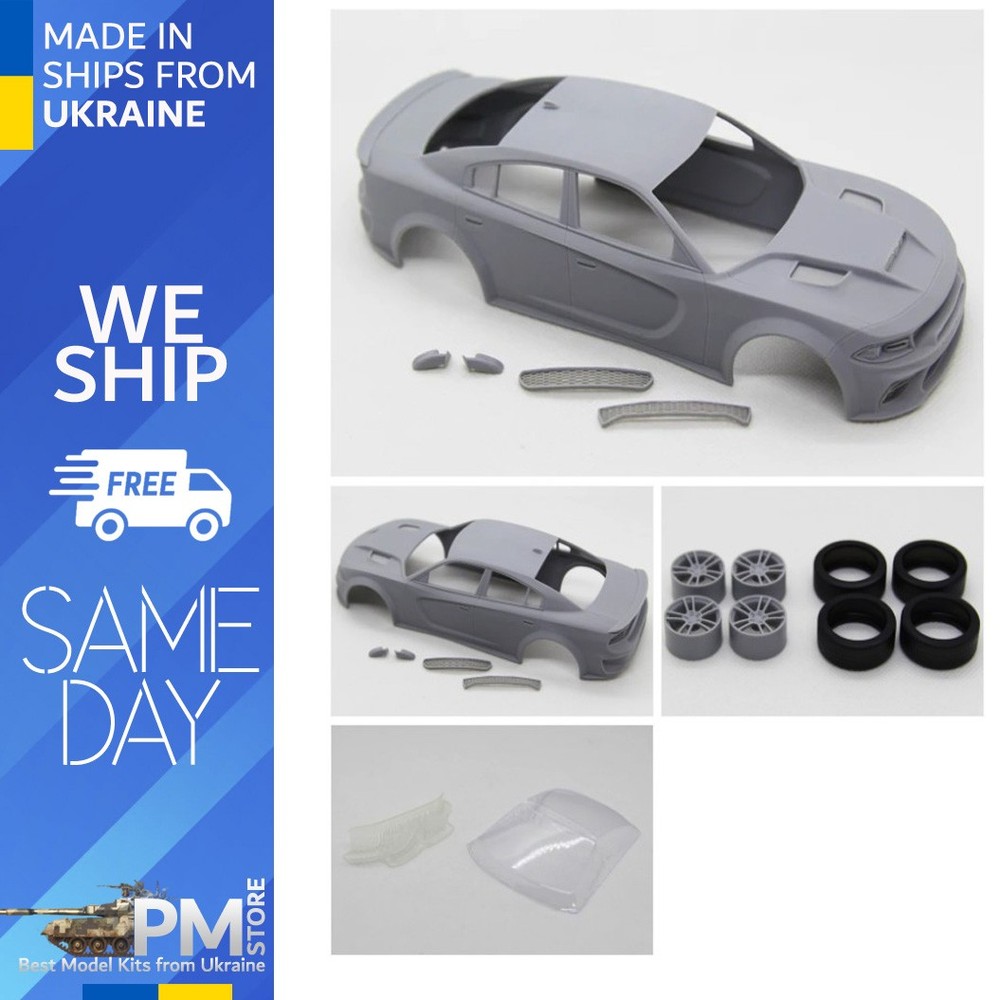 DiOlex DP24174 1/25 3D print 2021 Dodge Charger SRT Hellcat transkit for AMT