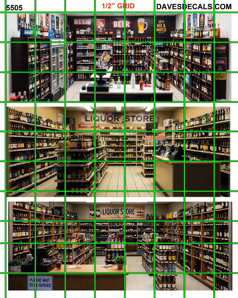 5505 DAVE’S DECALS – INTERIOR IMAGE LIQUOR STORE ON GLOSSY ART PAPER