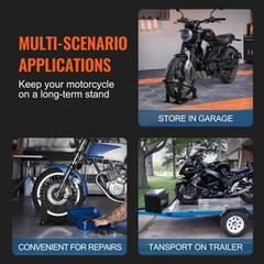 Heavy-Duty Motorcycle Wheel Chock Stand for 15″-21″ Bikes