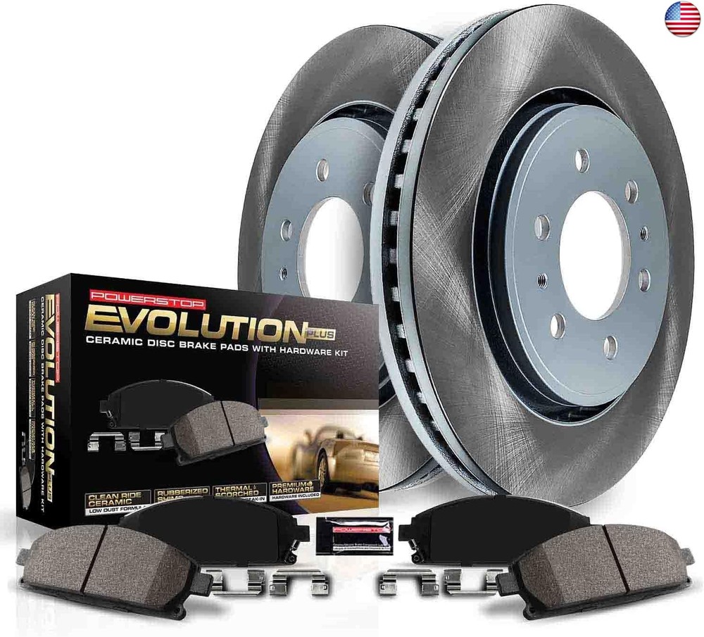Power Stop SC8063 Rear Brake Kit With Semi-Coated Brake Rotors and Ceramic