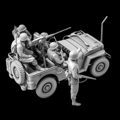 1:35 Resin Model Assembly Kit Gk, Tank Soldier 5 People, Unpainted Model