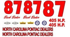 #87 Buck Baker ’63 Pontiac 1/18th Scale Nascar Waterslide Decals