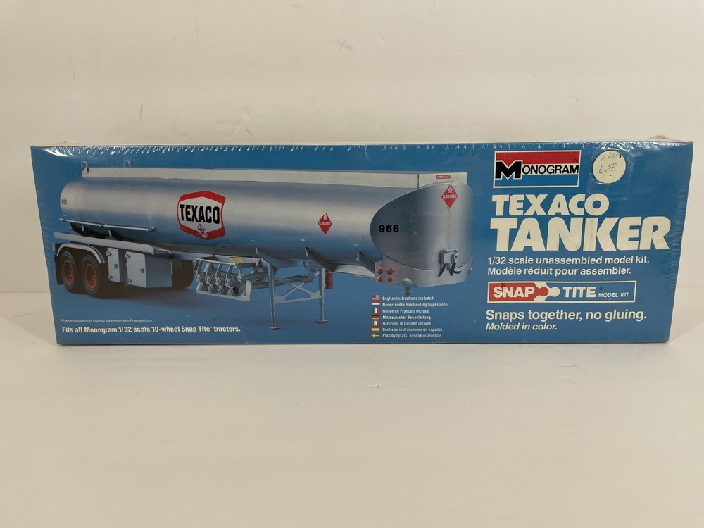 Vintage Monogram Snap Tite 1/32 Scale Texaco Tanker Model Kit 1212 Sealed