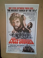 Very cool vintage 1960’s Cycle Savages movie poster 30 yr old reprint GREAT