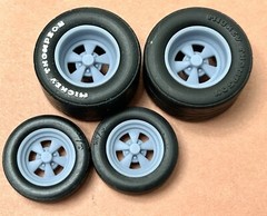 Resin 17/15 Scale inch “Cragar SS” Drag Wheels With Cheater Slicks 1/24