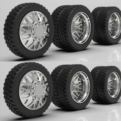 1:16 26” Semi Truck “Nitro”Dually Wheels In Standard Tires (2 Fronts 4 Rears)