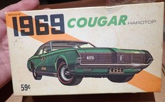 Palmer 1969 Mercury Cougar model kit 60s issue