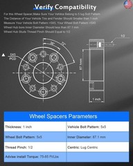 ECCPP 4PCS 1 Inch 5×5 to 5×5 5 Lug Wheel Spacers 5x127mm to 5x127mm Fits for