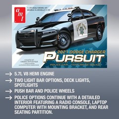 AMT 2021 Dodge Charger Police Pursuit 1:25 Scale 8.25 inches long, MULTI