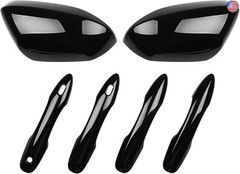 Black Side Mirror Covers and Handle Caps Replace for 2020 2021 2022 2023 2024