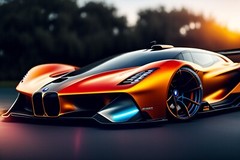1:12BMW Race Car24LeMan Racing Concept18HyperCar Custom Built Model Carousel RED