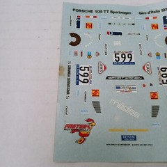 Cartograf Porsche 935 TT Sportwagen Giro d’Italia 1979 Replacement Decal Sheet
