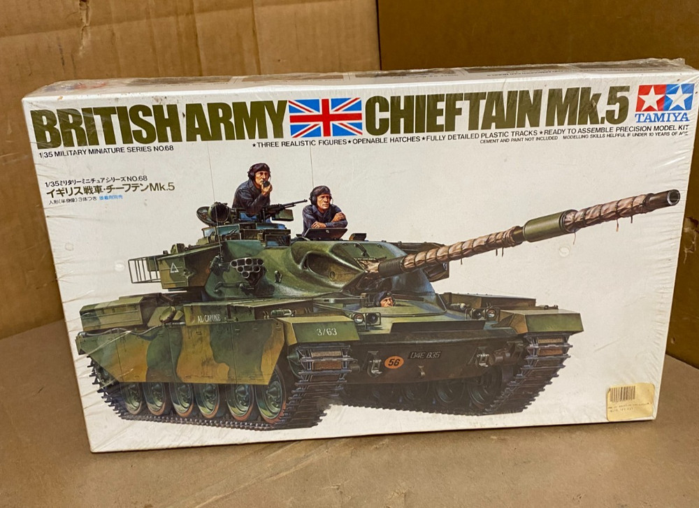 Sealed vtg 70s TAMIYA BRITISH ARMY CHIEFTAIN MK.5 TANK MODEL KIT 1/35 MM168 ww2