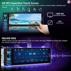6.5″ Single Din Touchscreen Radio with Wireless Apple CarPlay & Android