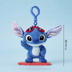 Blue Alien Surfer Plush Bag Charm, Cute Adventure Backpack Accessory
