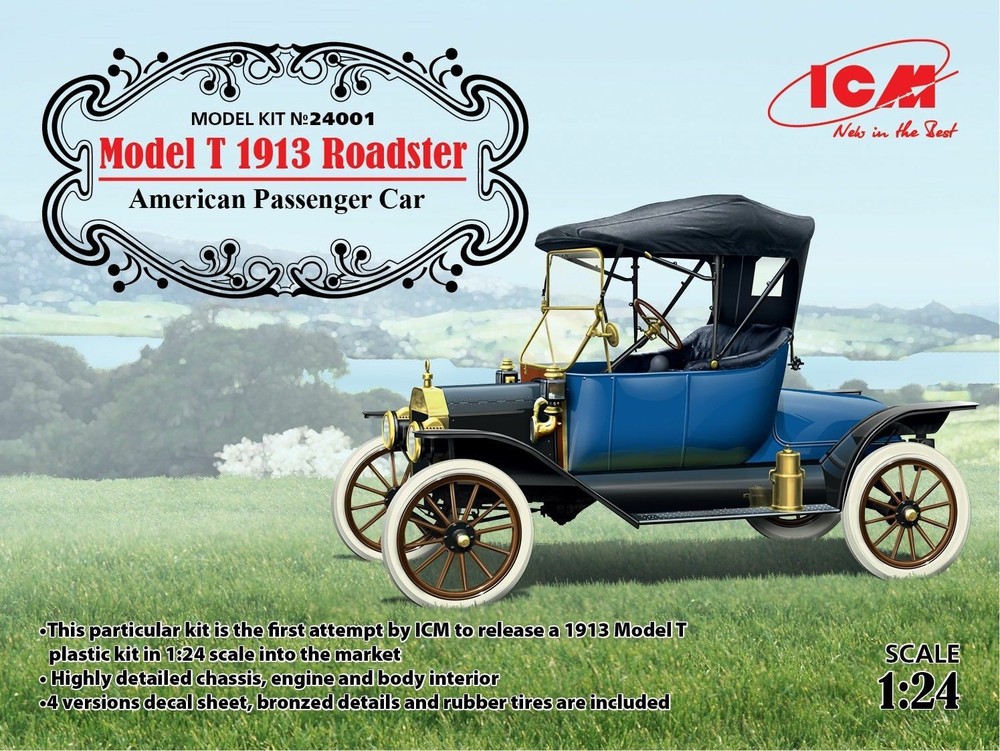 ICM 24001 American Passenger Car Model T 1913 Roadster 1/24