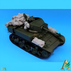 1/35 M3A1 Stuart Tank Stowage Resin Kit Accessory Set (NO TANK) Unassembled Toys