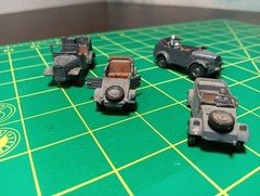 1/72 1/87 ? Army Tank Trucks Built Model WW II German 4 Cars World War Gray
