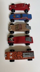 Lot of 5 Pinewood Derby Race Cars with Extras for Parts Cub Scouts