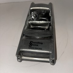 1957 Chevy Convertible Promo Metal Model Car Bank by Banthrico Autobank Silver