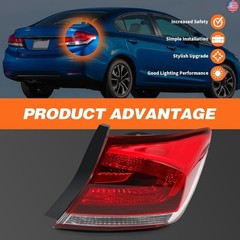 Outer Tail Light Assembly Right Side Compatible with 2013 2014 2015 Civic