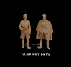 1/72 Resin WW2 German Army Staff Officer Pair Unpainted