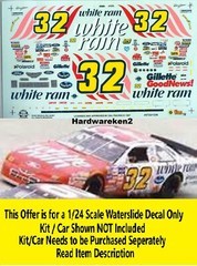 NASCAR DECAL #32 WHITE RAIN 1997 BGN FORD THUNDERBIRD DALE JARRETT SLIXX 1/24