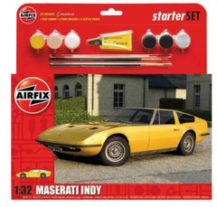 Airfix Maserati Indy Starter Set W/ Glue, Paints & Brushes 1:32 Model Kit A55309
