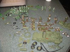 Vintage Monogram Armored Half Tracks, Jeep, AntiTank Gun, Figures lot-1/35 Scale