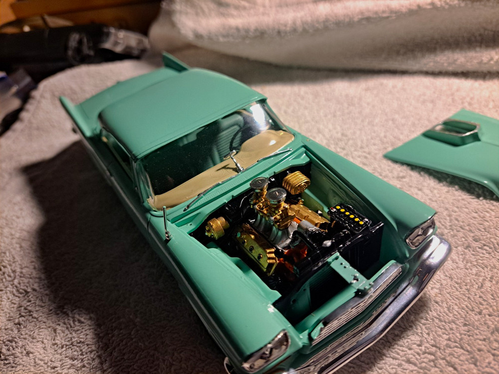 Custom Pre-Built Green Model Car w/ Exposed Engine Ready to Go Single Unit