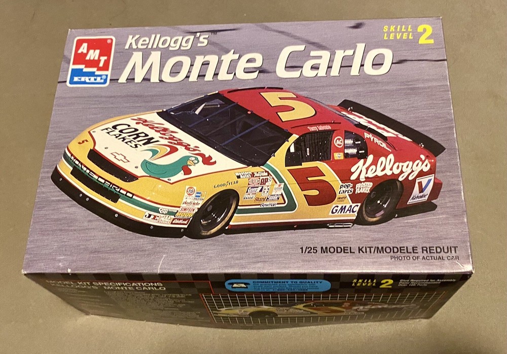New Open Box 1995 ERTL AMT 1/25 Model Kit #5 Kellogg’s Monte Carlo 8187