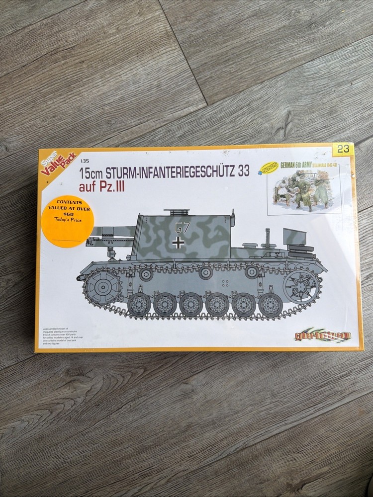 Dragon 1/35 Sturminfanteriegeschütz 33 auf Pz III Sealed New W/ Bonus German 6th