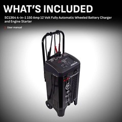 Wheeled Automatic 150A Wheeled Car Battery Charger Engine Starter 12V 20A Boost