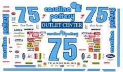 #75 DICK TRICKLE Carolina Pottery Ford 1/24th – 1/25th Scale Waterslide Decals