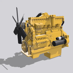 1/14th scale 3d printed Catepillar 3406B engine by WMARYKA