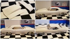 Resin Rear Spoiler & Outlaw Hood Combo for ’69 Camaro Revell 1/25. HOT!
