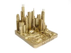 Chicago City Rose Gold Skyline Landmark 3D Model 4 1/2 inches