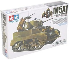 Tamiya 1/35 US Army Light Tank M5A1 Hedgehog Set w/ 4 Figures Model 35313